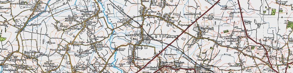 Old map of Martock in 1919
