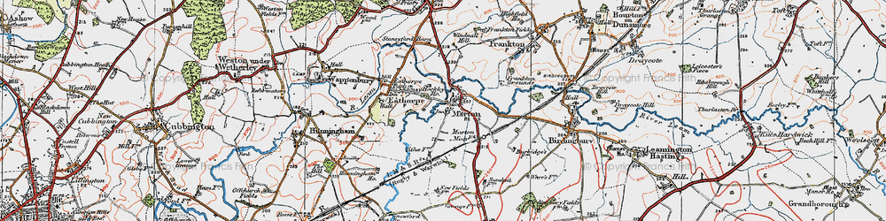 Old map of Marton in 1919
