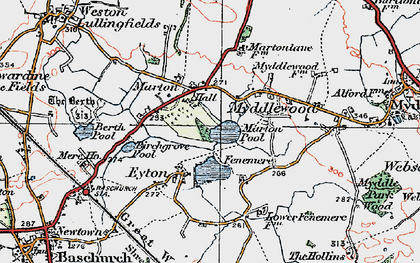 Old map of Eyton in 1921