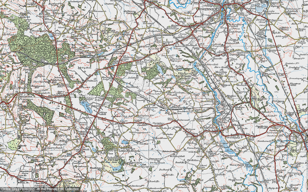 Old Map of Historic Map covering Newchurch Common in 1923