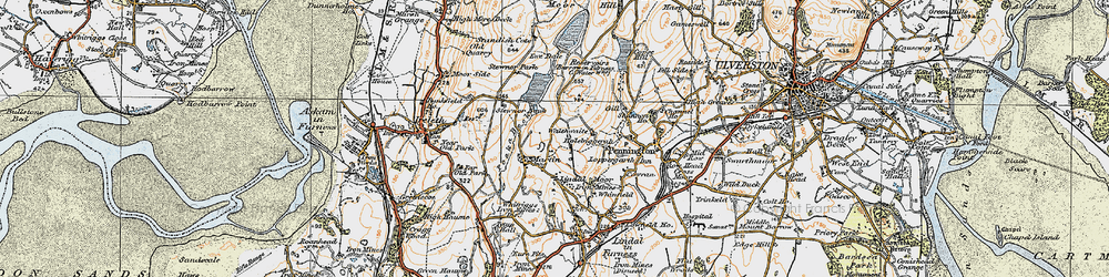 Old map of Lindal Moor in 1925
