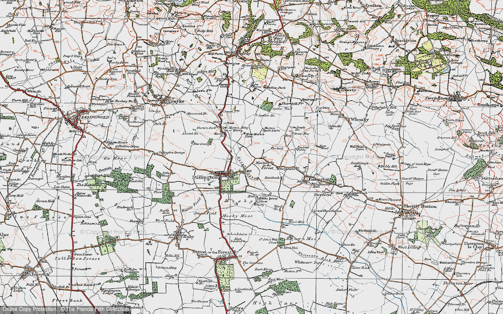 Old Map of Marton-in-the-Forest, 1924 in 1924