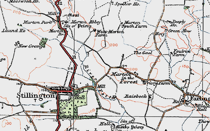 Old map of Marton-in-the-Forest in 1924