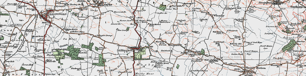 Old map of Marton-in-the-Forest in 1924