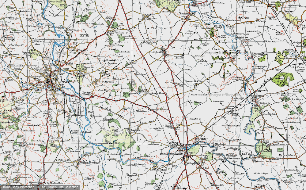 Old Map of Marton-le-Moor, 1925 in 1925