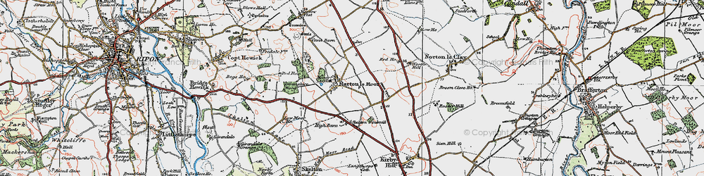 Old map of Marton-le-Moor in 1925
