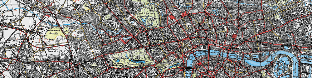 Old map of Marylebone in 1920