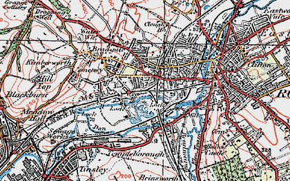 Old map of Masbrough in 1923