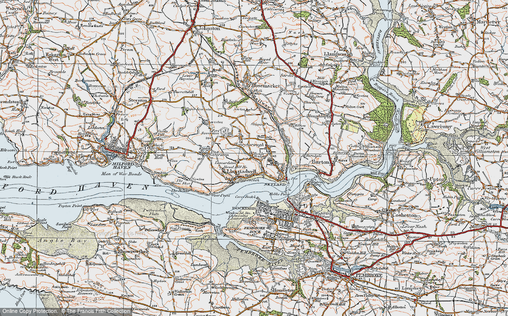 Old Map of Mascle Bridge, 1922 in 1922