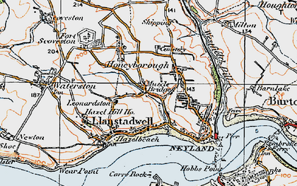 Old map of Mascle Bridge in 1922