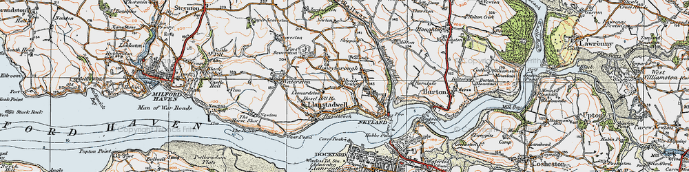 Old map of Mascle Bridge in 1922