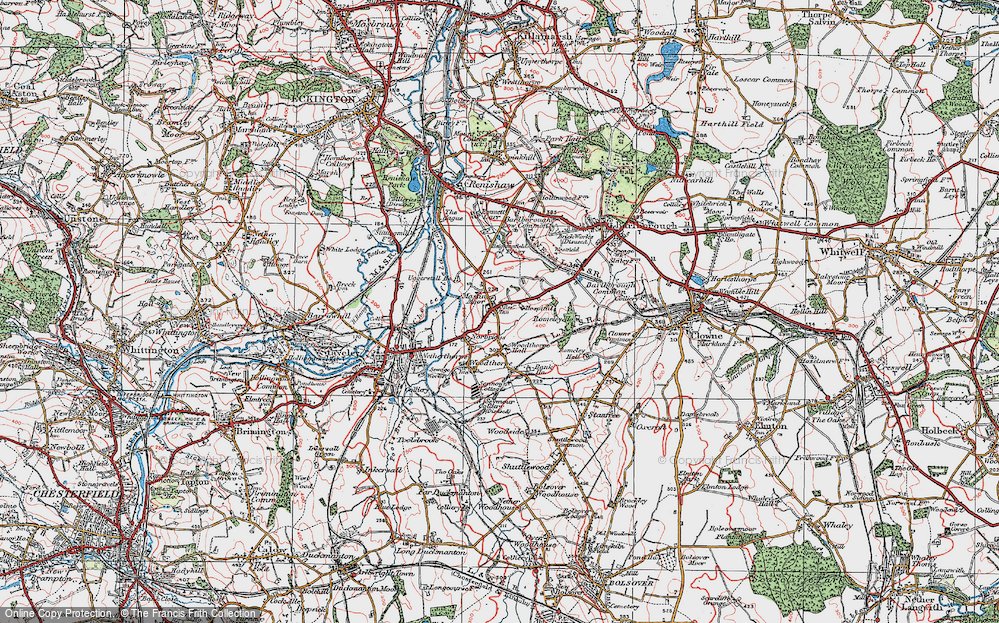 Old Map of Mastin Moor, 1923 in 1923