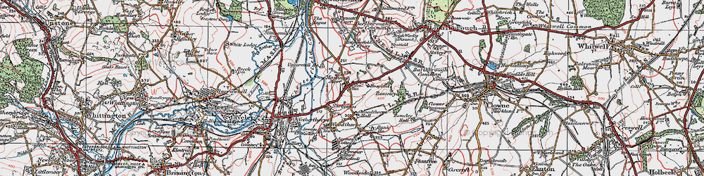 Old map of Mastin Moor in 1923