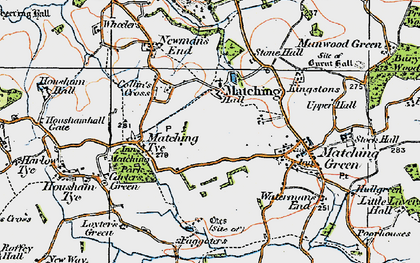 Old map of Matching in 1919