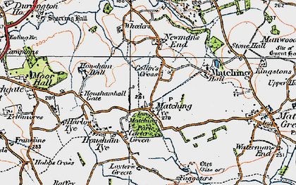 Old map of Matching Tye in 1919