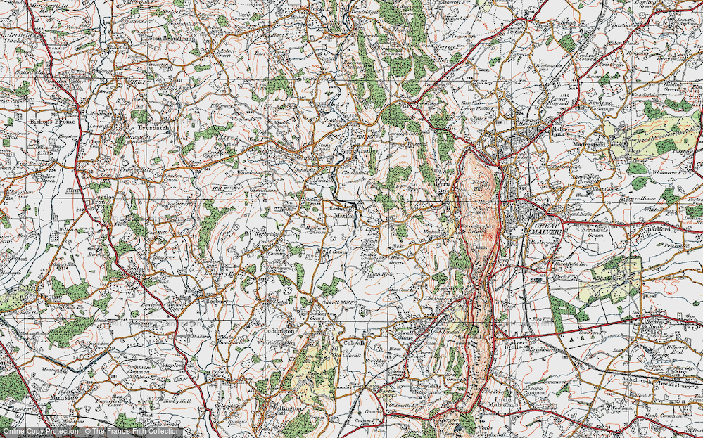 Old Map of Mathon, 1920 in 1920