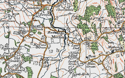 Old map of Mathon in 1920