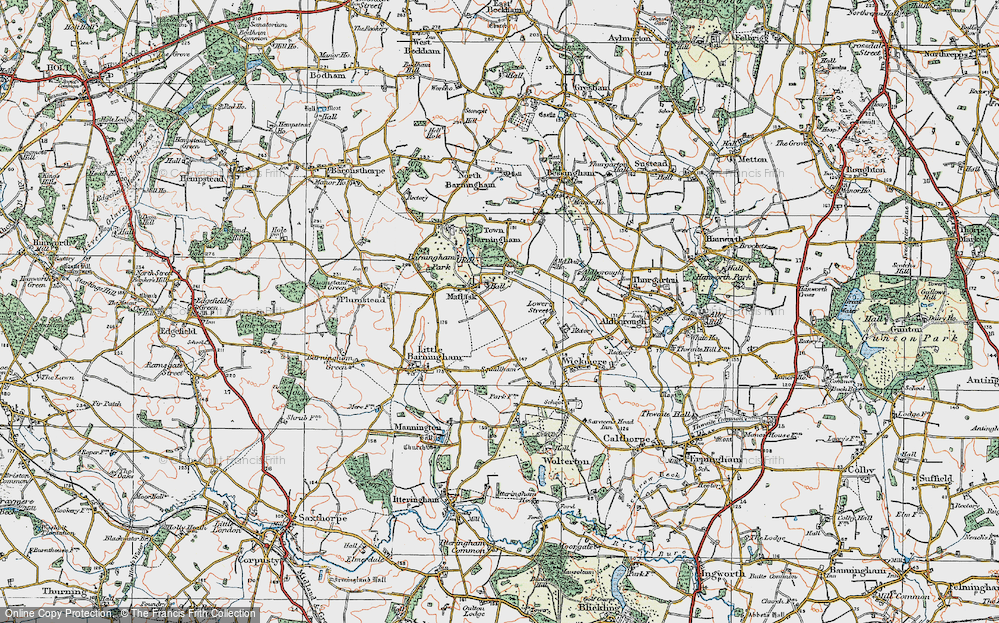 Old Map of Matlaske, 1922 in 1922