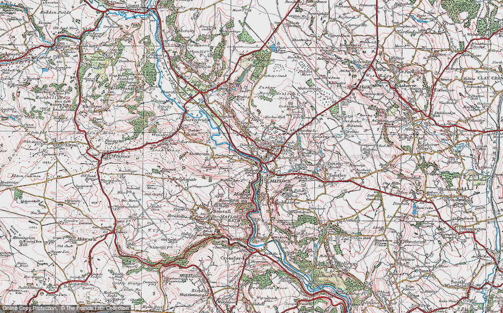 Old Map of Matlock Bank, 1923 in 1923
