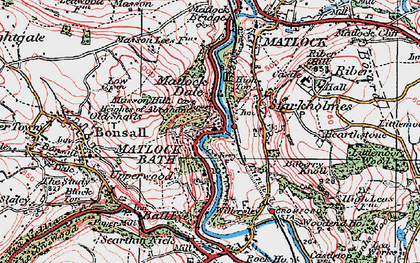 Old map of Matlock Dale in 1923