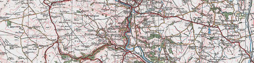 Old map of Matlock Dale in 1923