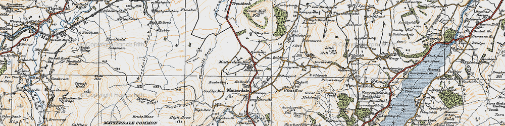 Old map of Bald Howe in 1925