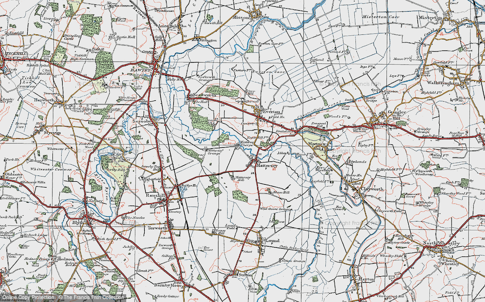 Old Map of Mattersey, 1923 in 1923