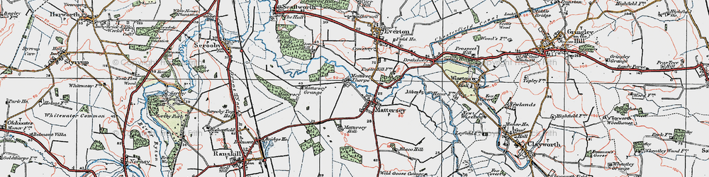 Old map of Mattersey in 1923