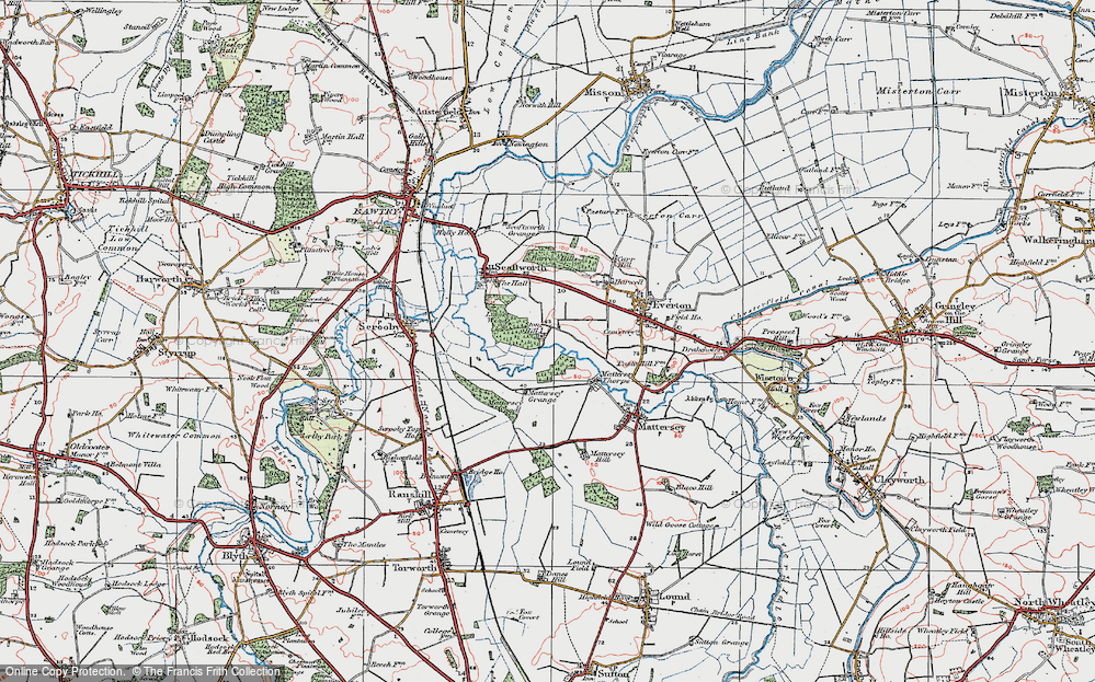 Old Map of Mattersey Thorpe, 1923 in 1923