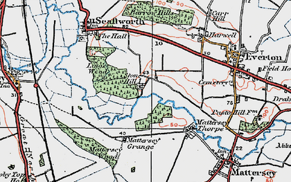 Old map of Mattersey Thorpe in 1923