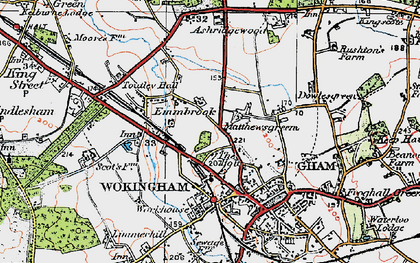 Old map of Matthewsgreen in 1919