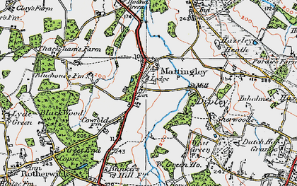 Old map of Mattingley in 1919