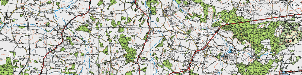 Old map of Mattingley in 1919