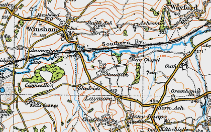 Old map of Maudlin Cross in 1919