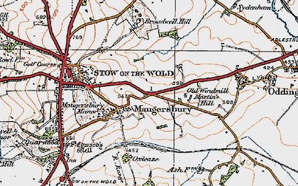 Old map of Maugersbury in 1919