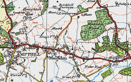 Old map of Maulden in 1919