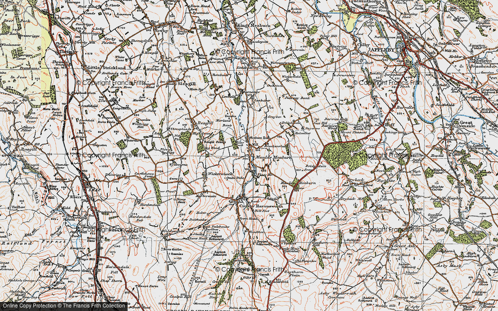 Old Map of Maulds Meaburn, 1925 in 1925