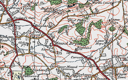 Old map of Bitterley Hyde in 1920