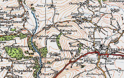 Old map of Maundown in 1919
