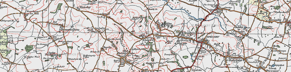 Old map of Mavis Enderby in 1923