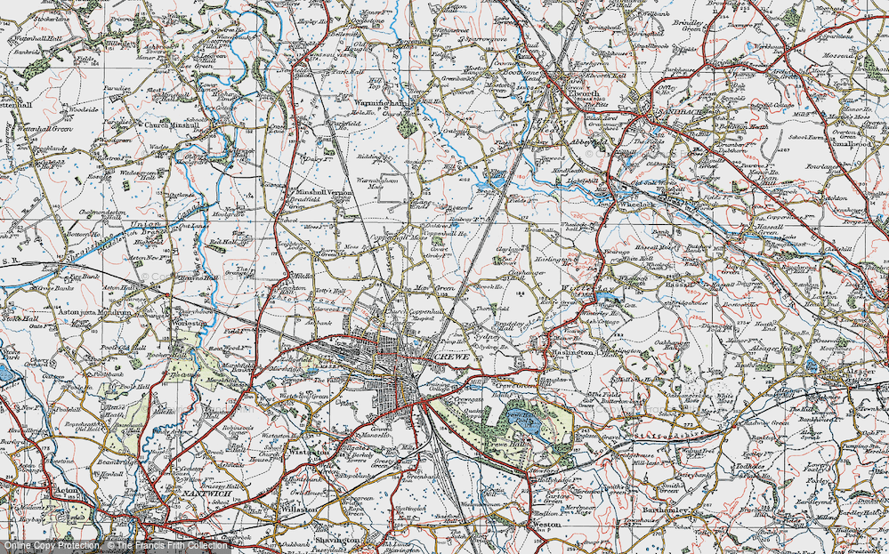 Old Map of Maw Green, 1923 in 1923