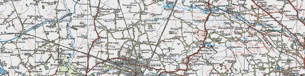 Old map of Maw Green in 1923