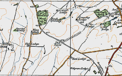 Old map of Old Poor's Gorse in 1920