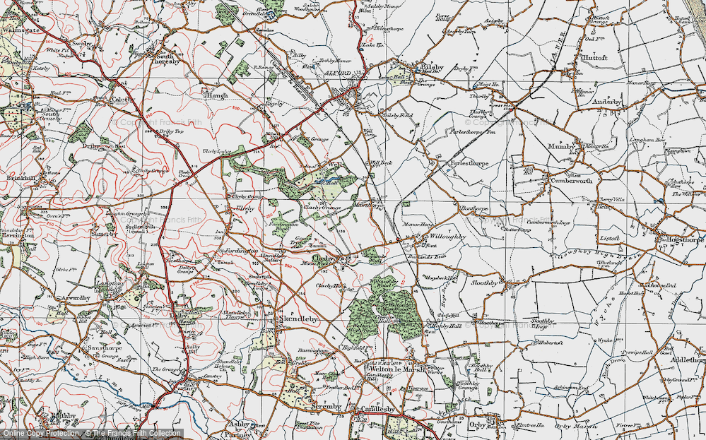 Old Map of Mawthorpe, 1923 in 1923