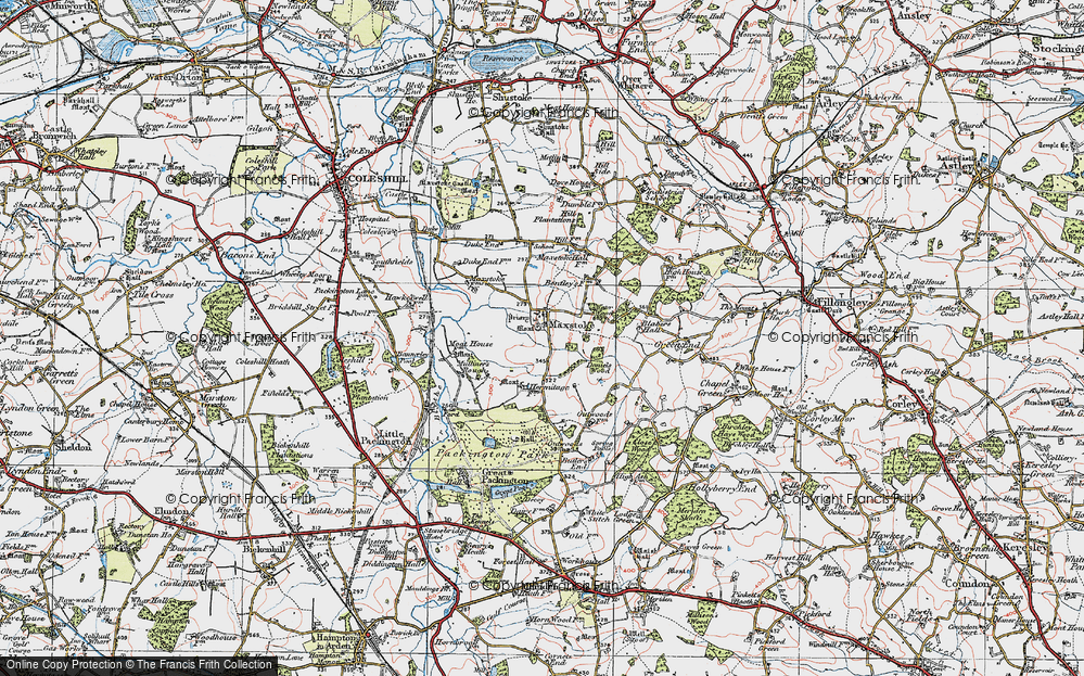 Old Map of Maxstoke, 1921 in 1921