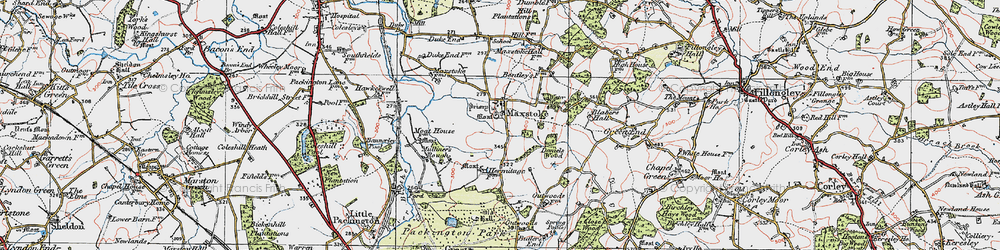 Old map of Maxstoke in 1921