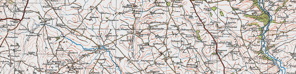 Old map of Maxworthy in 1919