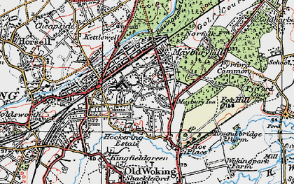 Old map of Maybury in 1920