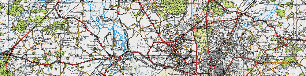 Old map of Maybush in 1919