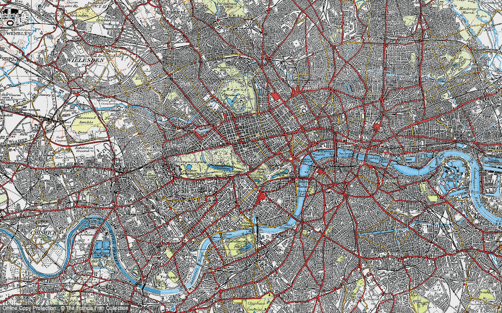 Old Map of Mayfair, 1920 in 1920